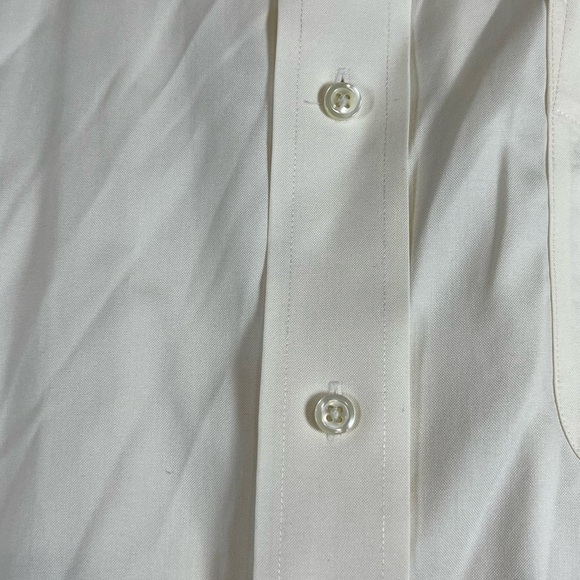 Joe. A. Bank 17.5-35 Traveler Collection Tailored Fit Pale Yellow White Shirt - Picture 3 of 8